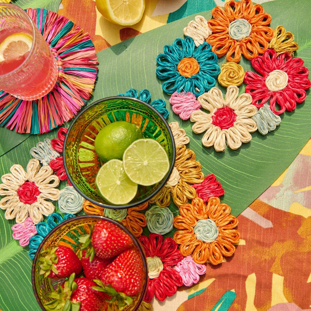 Fleur Woven Abaca Trivets, Set of 2 - Che Cose Belle