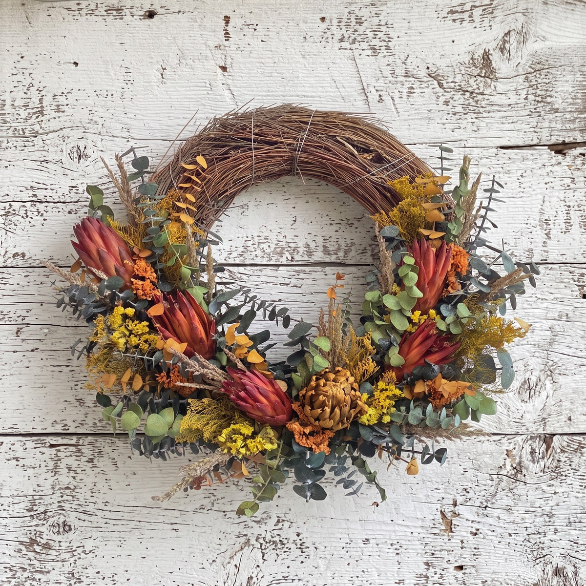 Floral Artichoke Half Wreath - Che Cose Belle