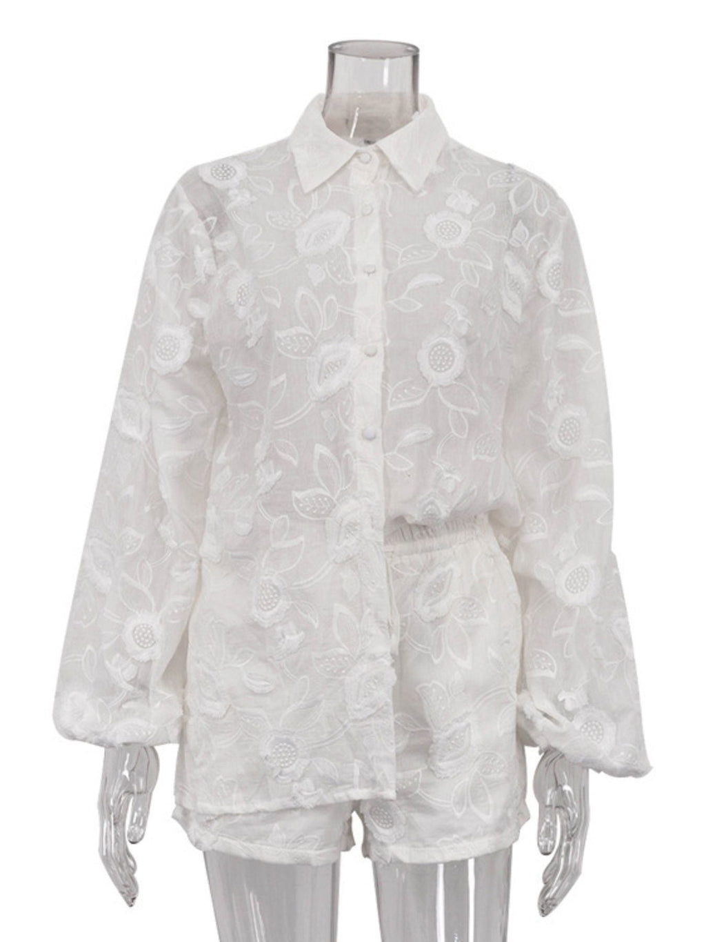 Floral Embroidered Shirt and Shorts Set - Che Cose Belle