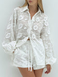 Floral Embroidered Shirt and Shorts Set - Che Cose Belle