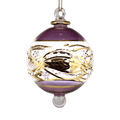 Floral Etched 3" Glass Ball - Purple - Che Cose Belle