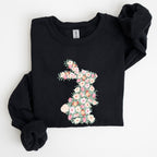 Floral Print Rabbit, Bunny, Easter Sweatshirt - Che Cose Belle
