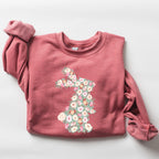 Floral Print Rabbit, Bunny, Easter Sweatshirt - Che Cose Belle
