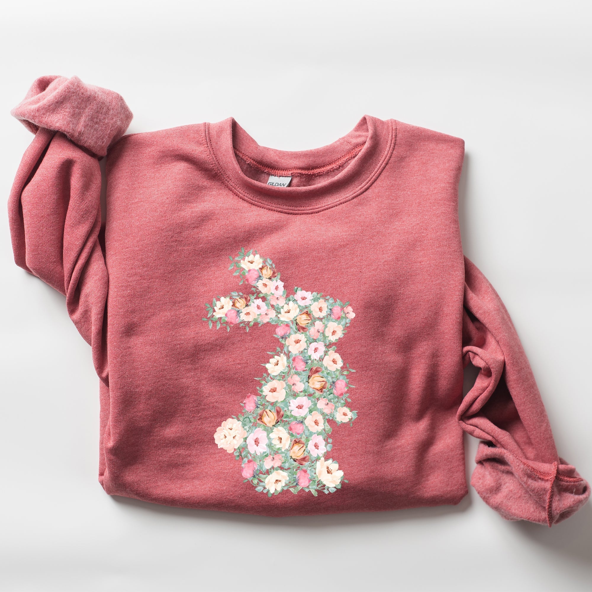 Floral Print Rabbit, Bunny, Easter Sweatshirt - Che Cose Belle