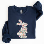Floral Print Rabbit, Bunny, Easter Sweatshirt - Che Cose Belle