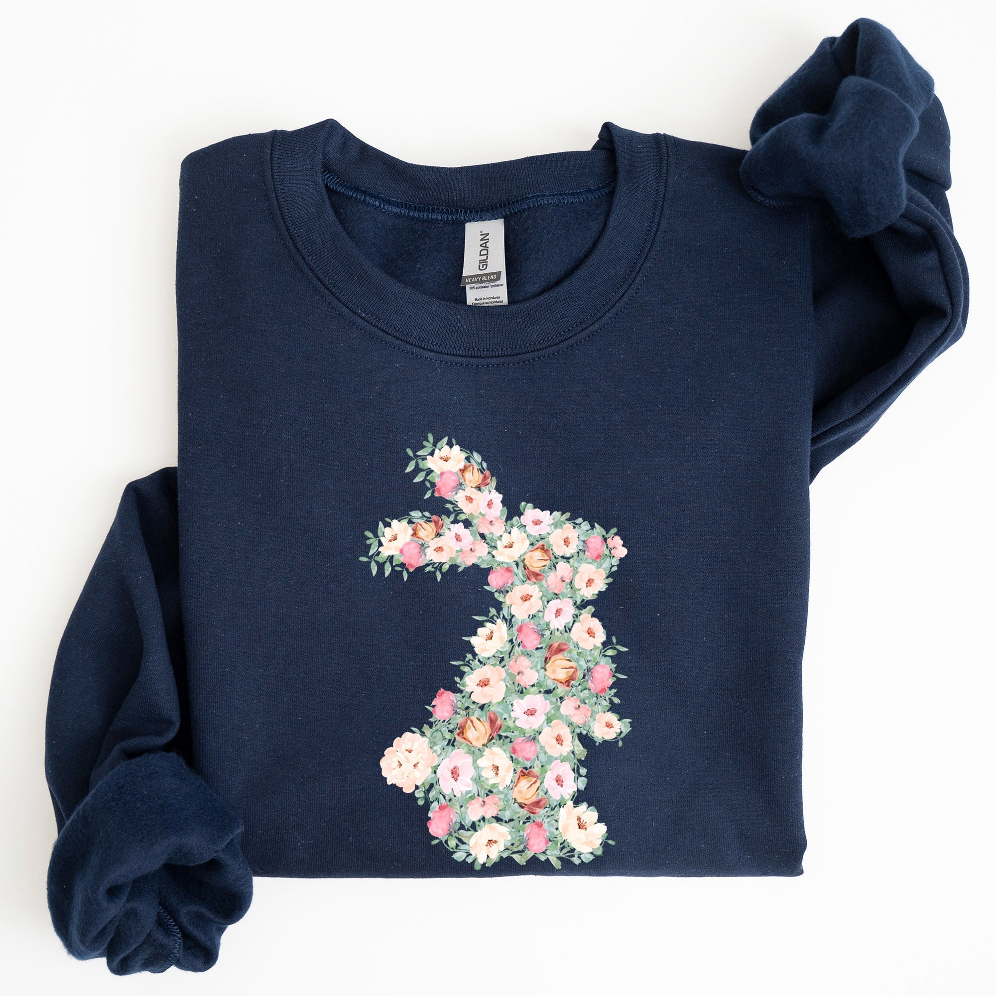 Floral Print Rabbit, Bunny, Easter Sweatshirt - Che Cose Belle