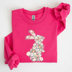 Floral Print Rabbit, Bunny, Easter Sweatshirt - Che Cose Belle
