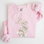 Floral Print Rabbit, Bunny, Easter Sweatshirt - Che Cose Belle