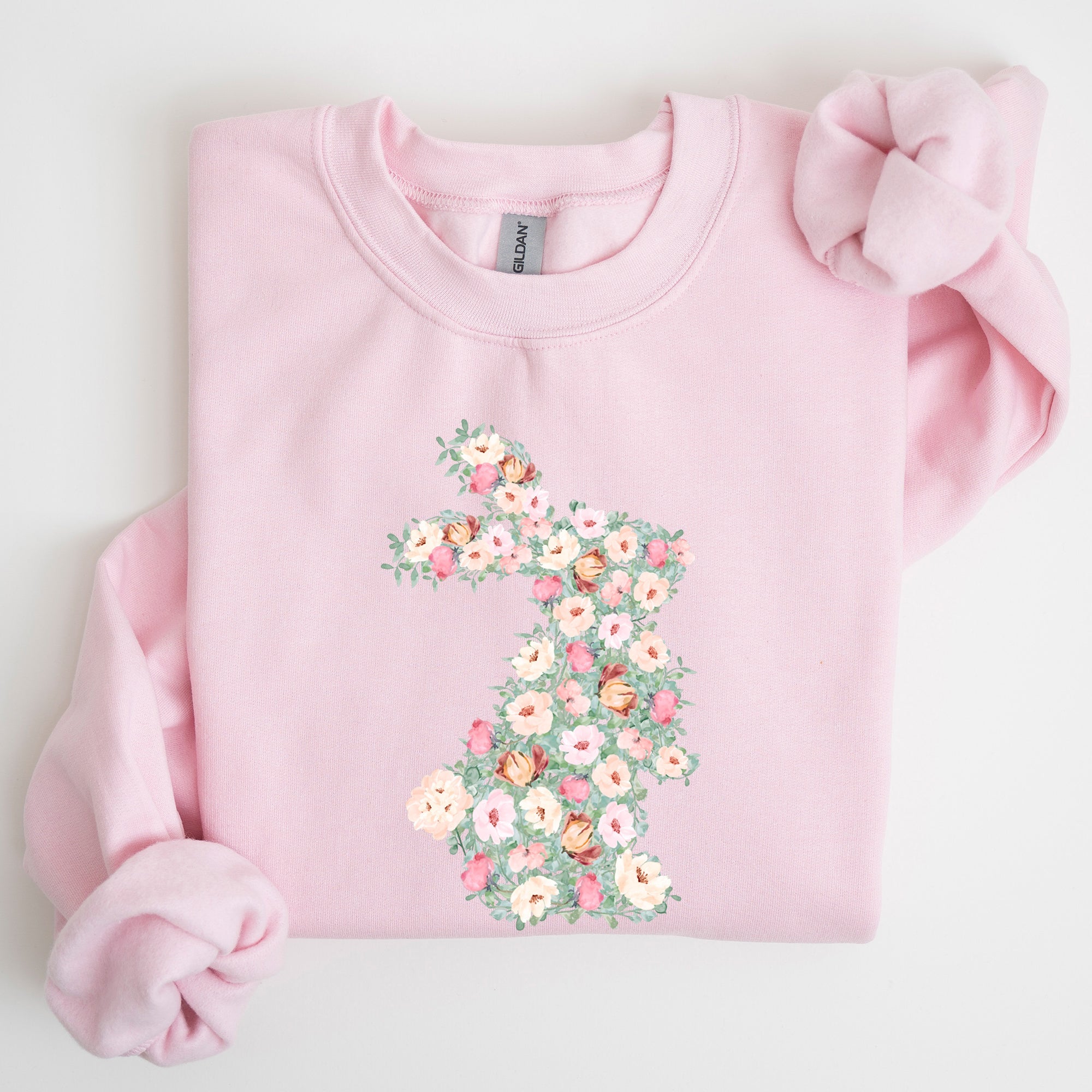 Floral Print Rabbit, Bunny, Easter Sweatshirt - Che Cose Belle