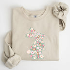 Floral Print Rabbit, Bunny, Easter Sweatshirt - Che Cose Belle