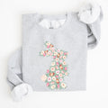 Floral Print Rabbit, Bunny, Easter Sweatshirt - Che Cose Belle