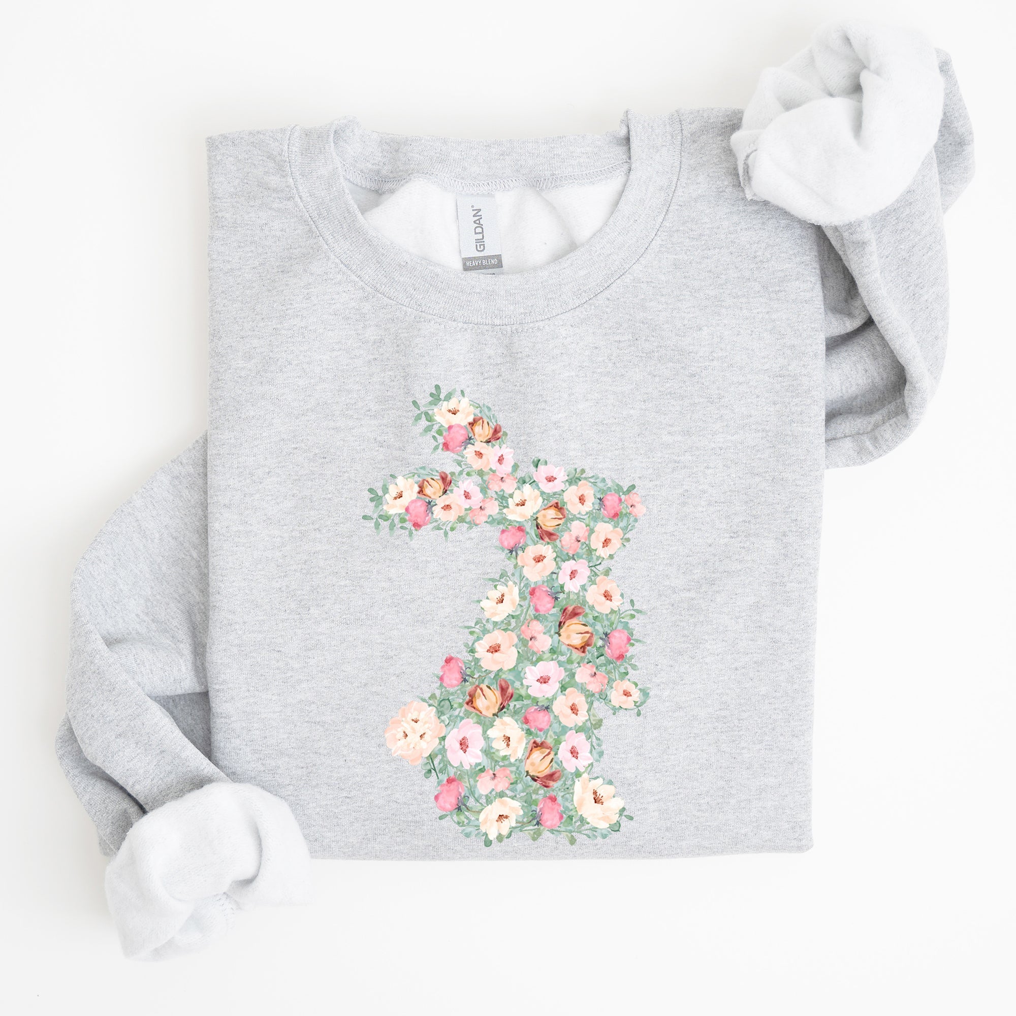 Floral Print Rabbit, Bunny, Easter Sweatshirt - Che Cose Belle