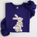 Floral Print Rabbit, Bunny, Easter Sweatshirt - Che Cose Belle