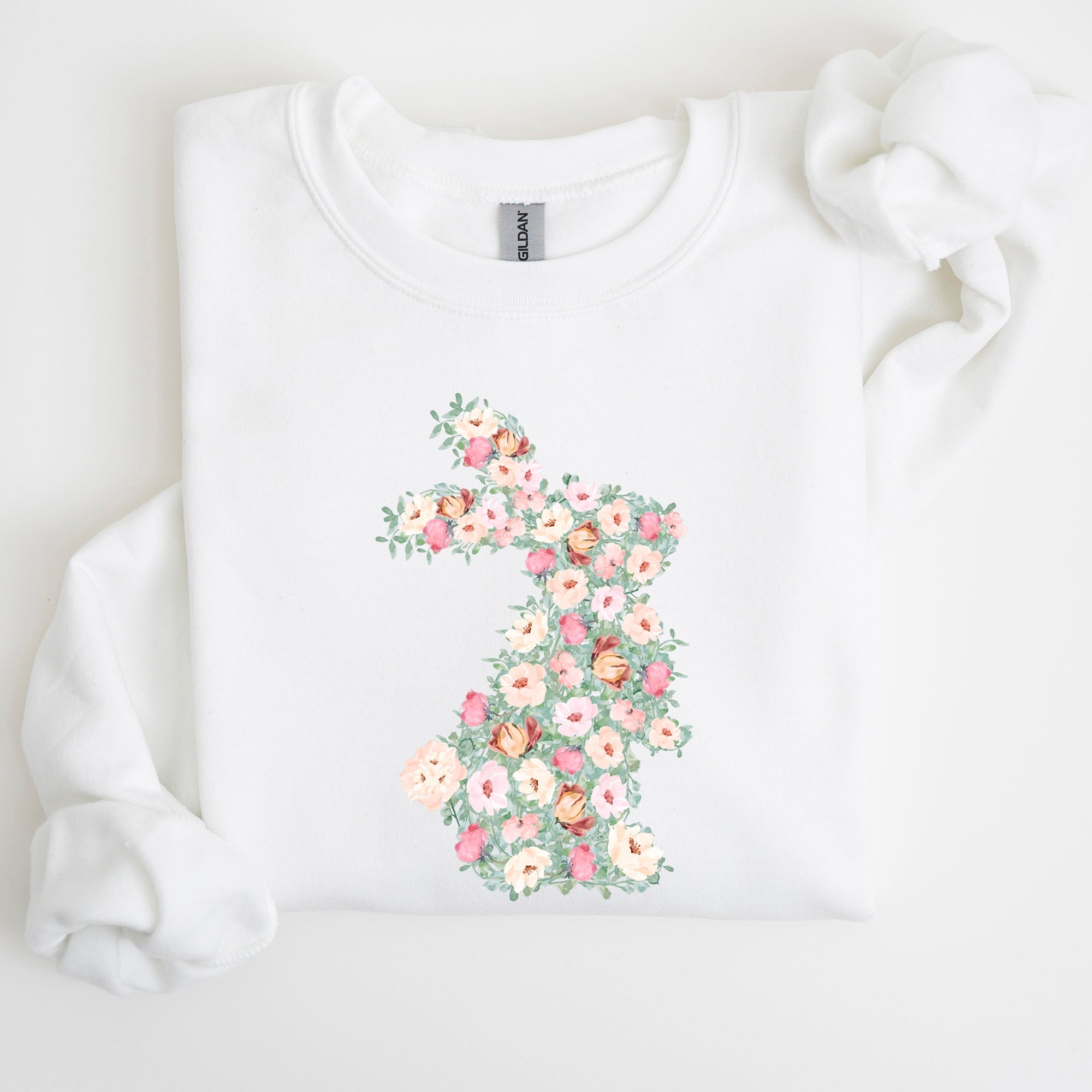 Floral Print Rabbit, Bunny, Easter Sweatshirt - Che Cose Belle