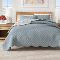 Floral Print & Scallopeded Edge Cotton Quilt Set - Katrin Collection - Che Cose Belle