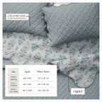 Floral Print & Scallopeded Edge Cotton Quilt Set - Katrin Collection - Che Cose Belle