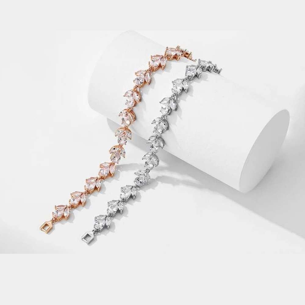 Flower Blossom Cubic Zirconia Tennis Bracelets with Marquise and Oval Cut AAA+ Cubic Zirconia - Che Cose Belle