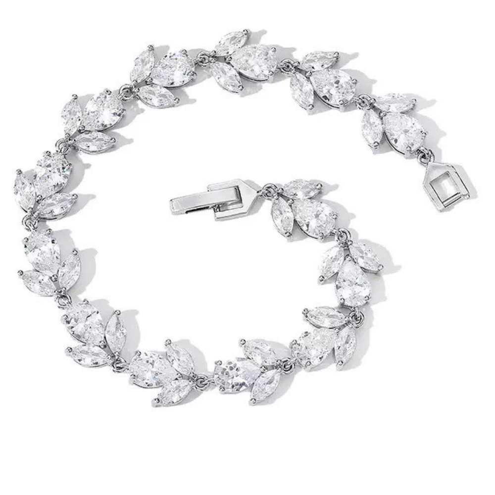 Flower Blossom Cubic Zirconia Tennis Bracelets with Marquise and Oval Cut AAA+ Cubic Zirconia - Che Cose Belle