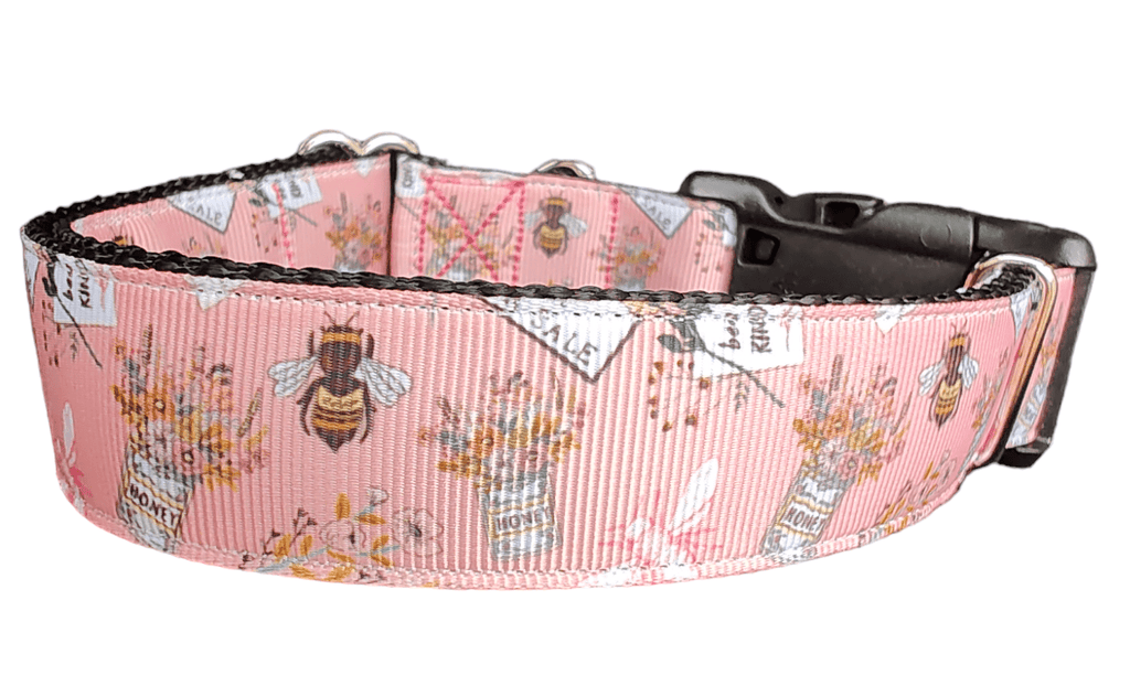 Flower Market Bees Nylon Dog Collar - Che Cose Belle