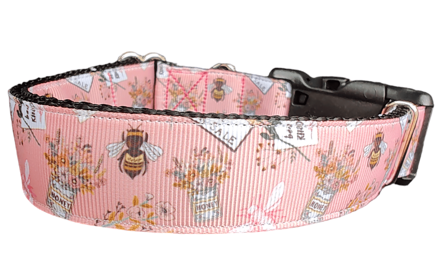 Flower Market Bees Nylon Dog Collar - Che Cose Belle