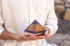 Flower of Life Copper Orgone Pyramid with Amethyst (Authentic - REAL) - Che Cose Belle