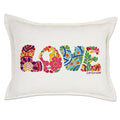 Flower Power Love Letters Hand-Embroidered Pillow - Available in Bright or Pastel by CatStudio - Che Cose Belle