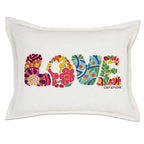 Flower Power Love Letters Hand-Embroidered Pillow - Available in Bright or Pastel by CatStudio - Che Cose Belle