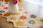 Flower Table Runner, Multicolor Raffia Tabletop - Che Cose Belle