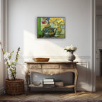 Flowers and Painted Vases in Gold Beaded Frame - Che Cose Belle