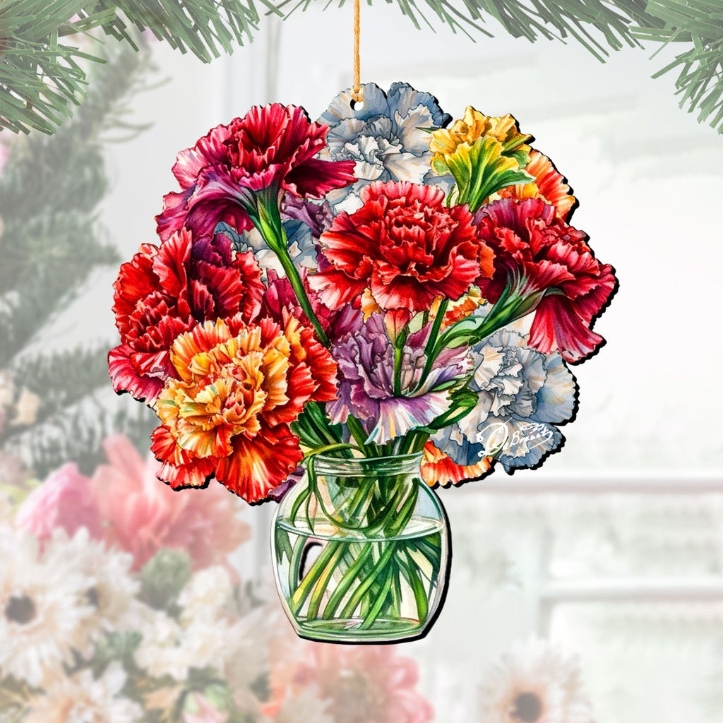 Flowers in the Vase Wooden Ornaments by G. Debrekht - Love Family Decor - 8688317 - Che Cose Belle