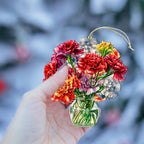 Flowers in the Vase Wooden Ornaments by G. Debrekht - Love Family Decor - 8688317 - Che Cose Belle