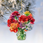 Flowers in the Vase Wooden Ornaments by G. Debrekht - Love Family Decor - 8688317 - Che Cose Belle