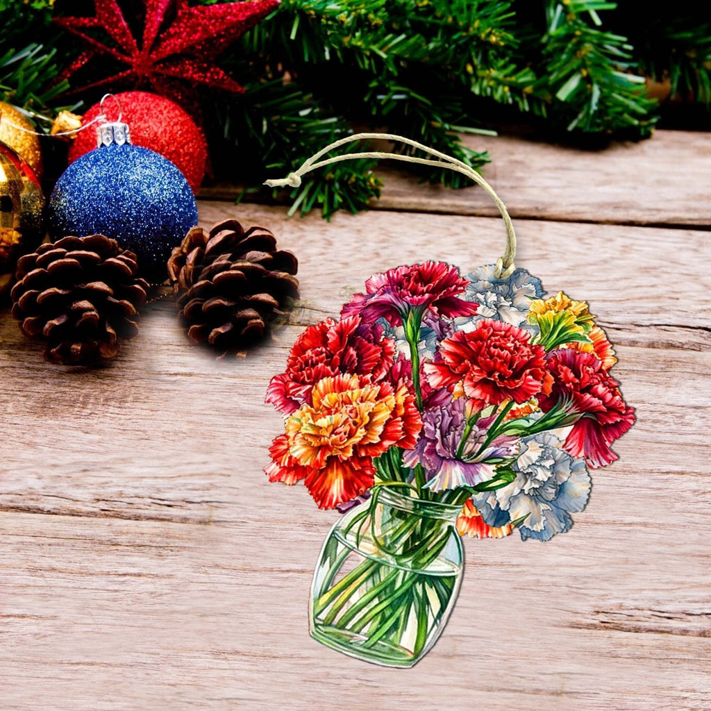 Flowers in the Vase Wooden Ornaments by G. Debrekht - Love Family Decor - 8688317 - Che Cose Belle