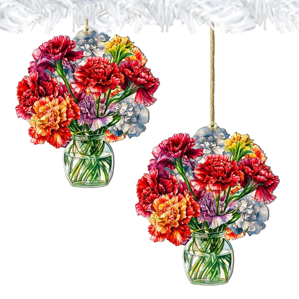 Flowers in the Vase Wooden Ornaments by G. Debrekht - Love Family Decor - 8688317 - Che Cose Belle