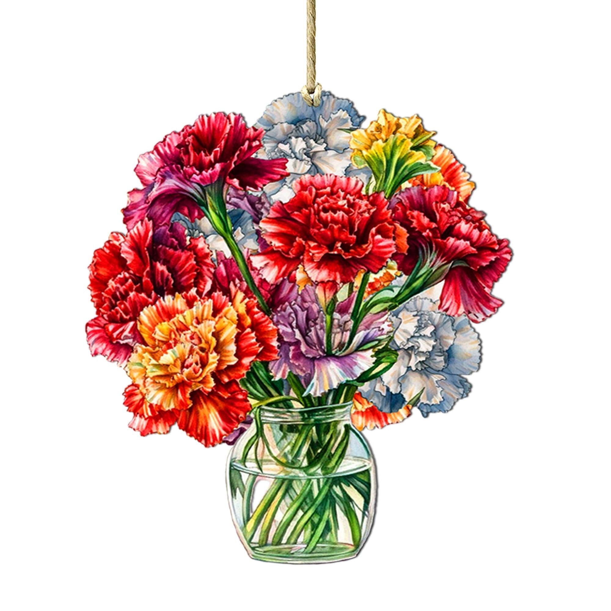 Flowers in the Vase Wooden Ornaments by G. Debrekht - Love Family Decor - 8688317 - Che Cose Belle