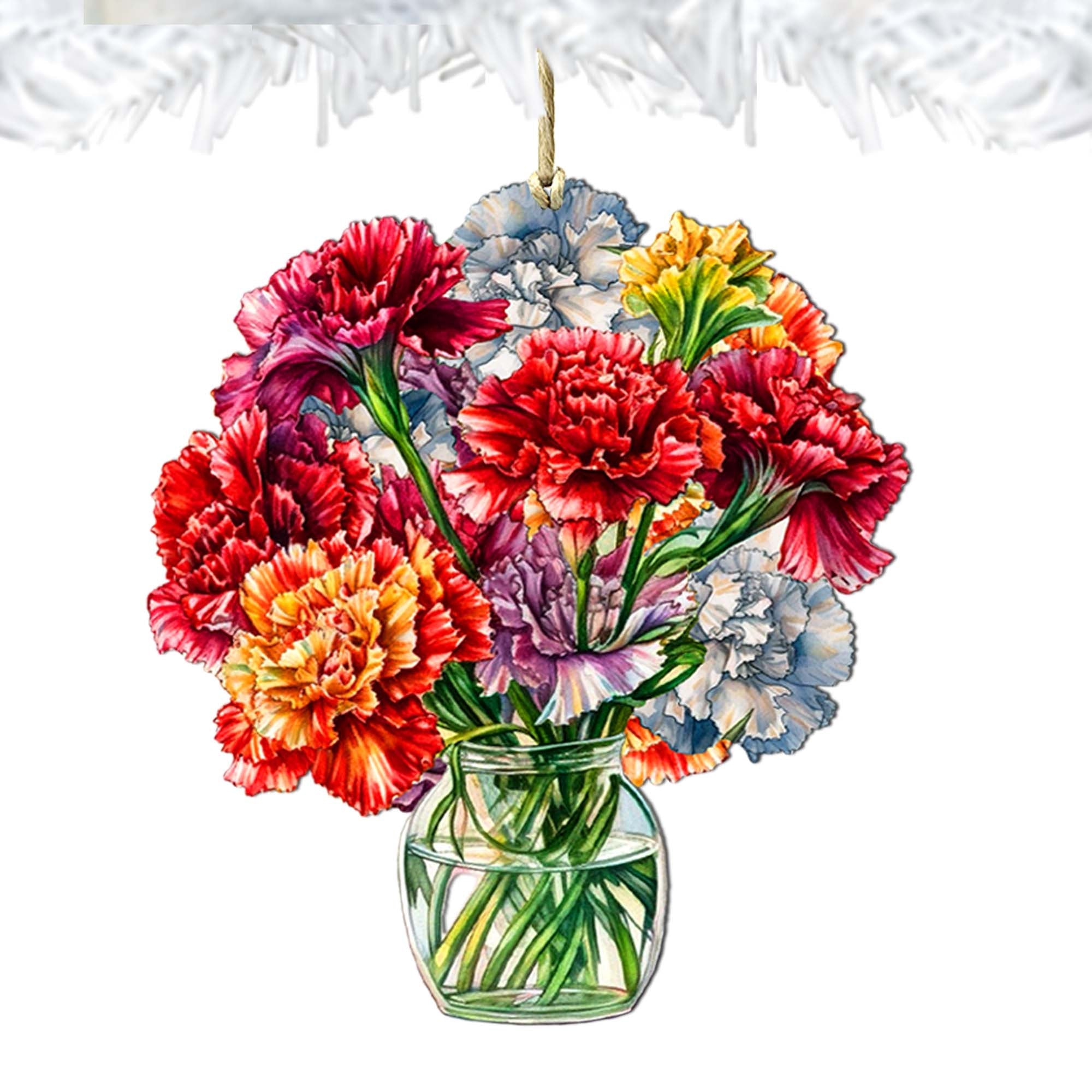 Flowers in the Vase Wooden Ornaments by G. Debrekht - Love Family Decor - 8688317 - Che Cose Belle