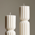 Fluted Hourglass Pillar Candle - Che Cose Belle