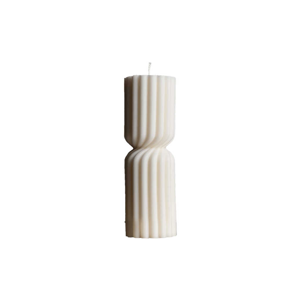 Fluted Hourglass Pillar Candle - Che Cose Belle