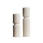Fluted Hourglass Pillar Candle - Che Cose Belle