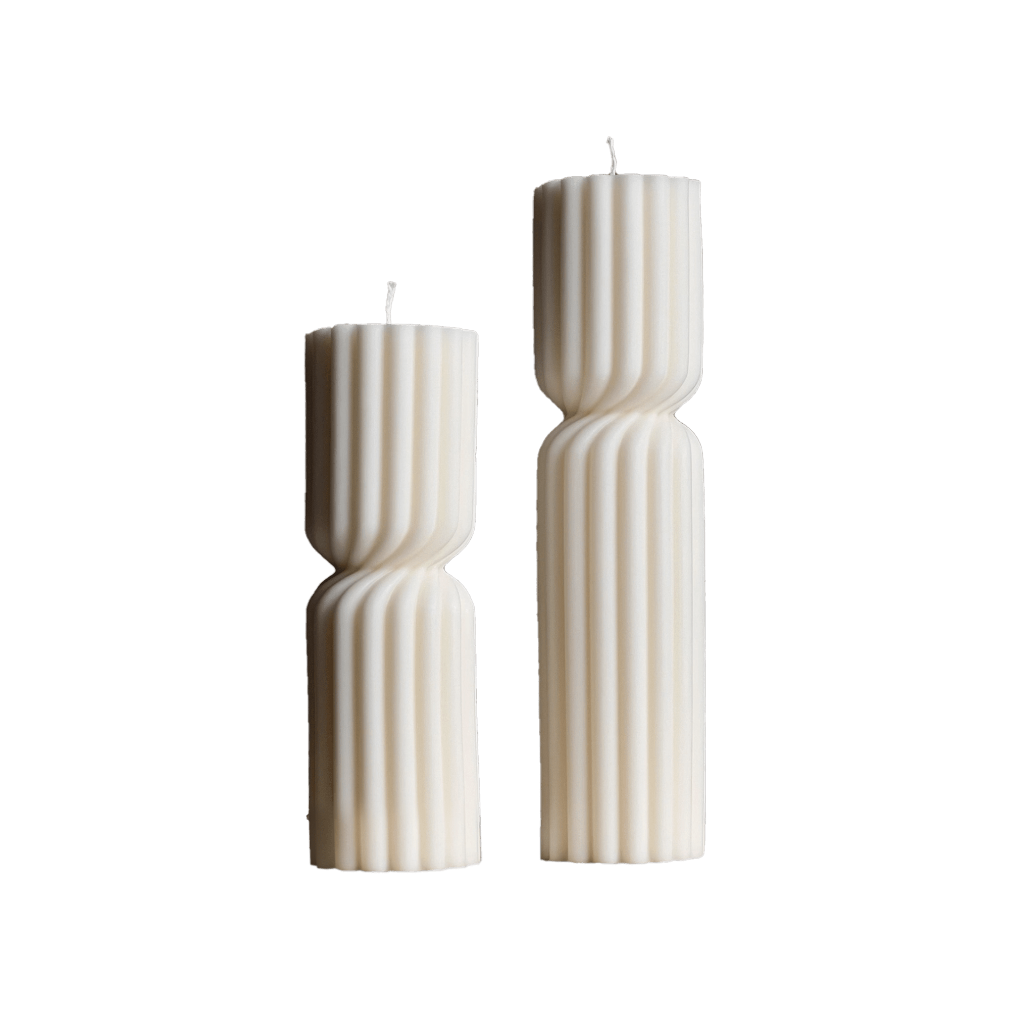 Fluted Hourglass Pillar Candle - Che Cose Belle
