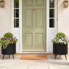 Fluted Metal Planter Pots with Stand Set of 2 - Che Cose Belle