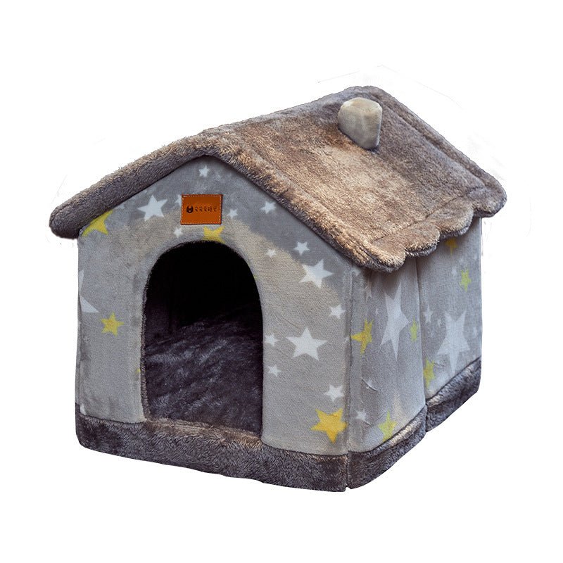 Foldable Enclosed Pet Cave House — 13 Designs, S/M/L, Self-Warming - Che Cose Belle