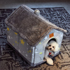Foldable Enclosed Pet Cave House — 13 Designs, S/M/L, Self-Warming - Che Cose Belle