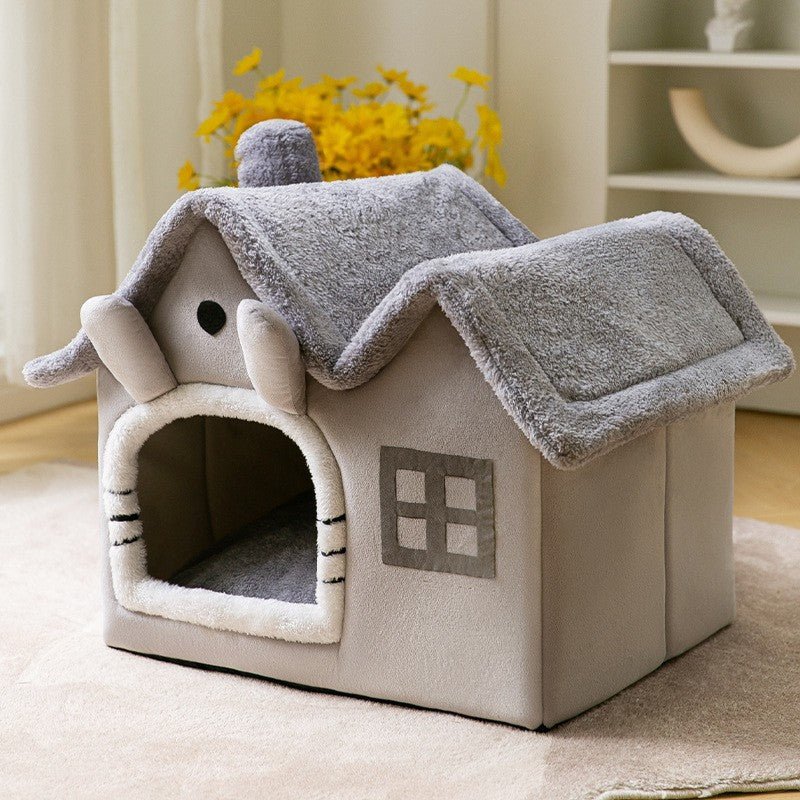 Foldable Enclosed Pet Cave House — 13 Designs, S/M/L, Self-Warming - Che Cose Belle