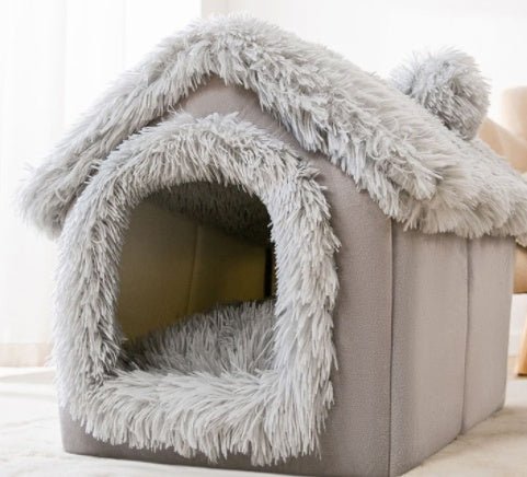 Foldable Enclosed Pet Cave House — 13 Designs, S/M/L, Self-Warming - Che Cose Belle