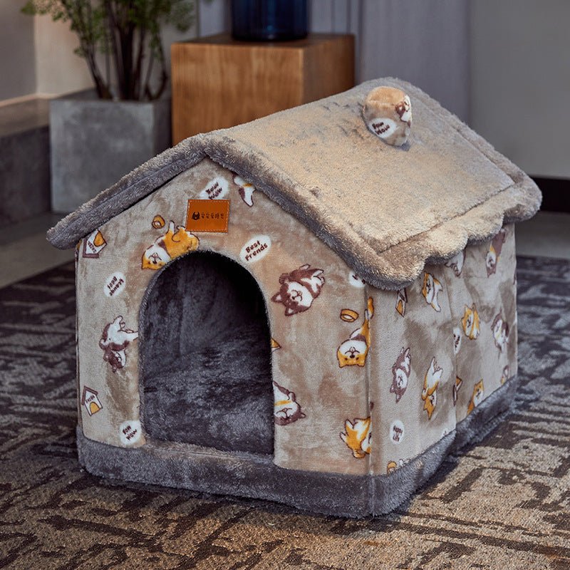 Foldable Enclosed Pet Cave House — 13 Designs, S/M/L, Self-Warming - Che Cose Belle