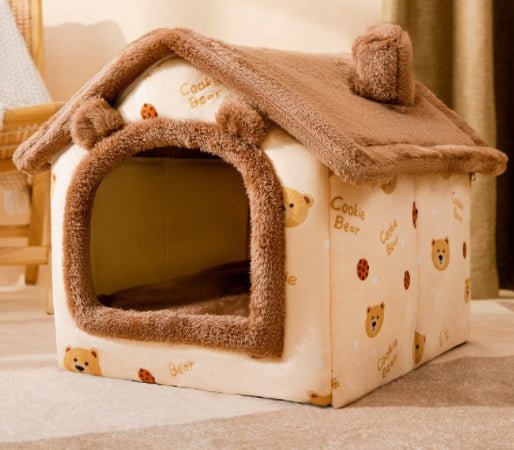 Foldable Enclosed Pet Cave House — 13 Designs, S/M/L, Self-Warming - Che Cose Belle