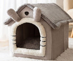 Foldable Enclosed Pet Cave House — 13 Designs, S/M/L, Self-Warming - Che Cose Belle