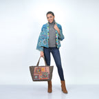 Folklore Garden Patchwork Tote Bag - Black - Che Cose Belle
