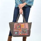 Folklore Garden Patchwork Tote Bag - Black - Che Cose Belle